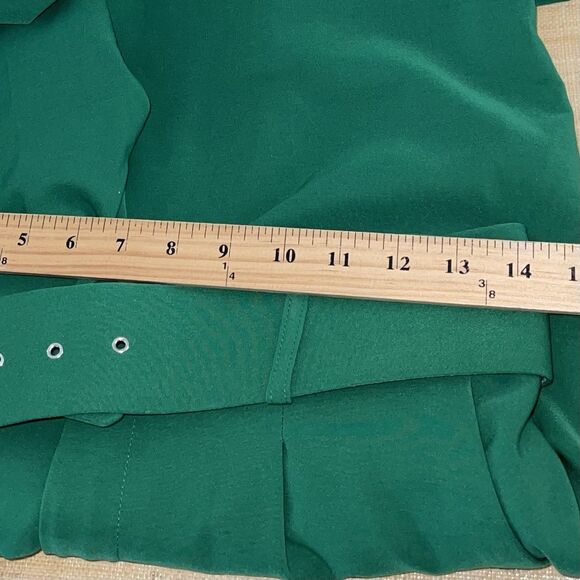 ACG Dress Pants Womens Size M Pleaded Belted High Waist Knit Green Tapered Leg - Picture 6 of 12